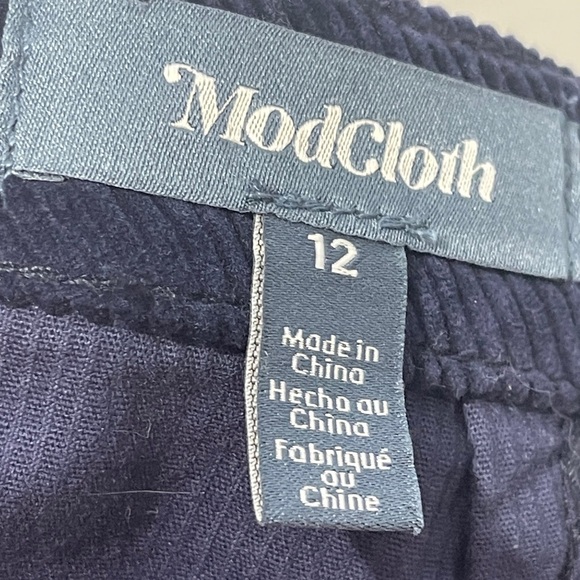 Modcloth Navy Corduroy Mini Skirt with Front Pockets - Picture 6 of 7